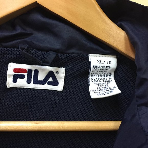 Fila Windbreaker Mens Blue XL Mesh Lining - Picture 2 of 7